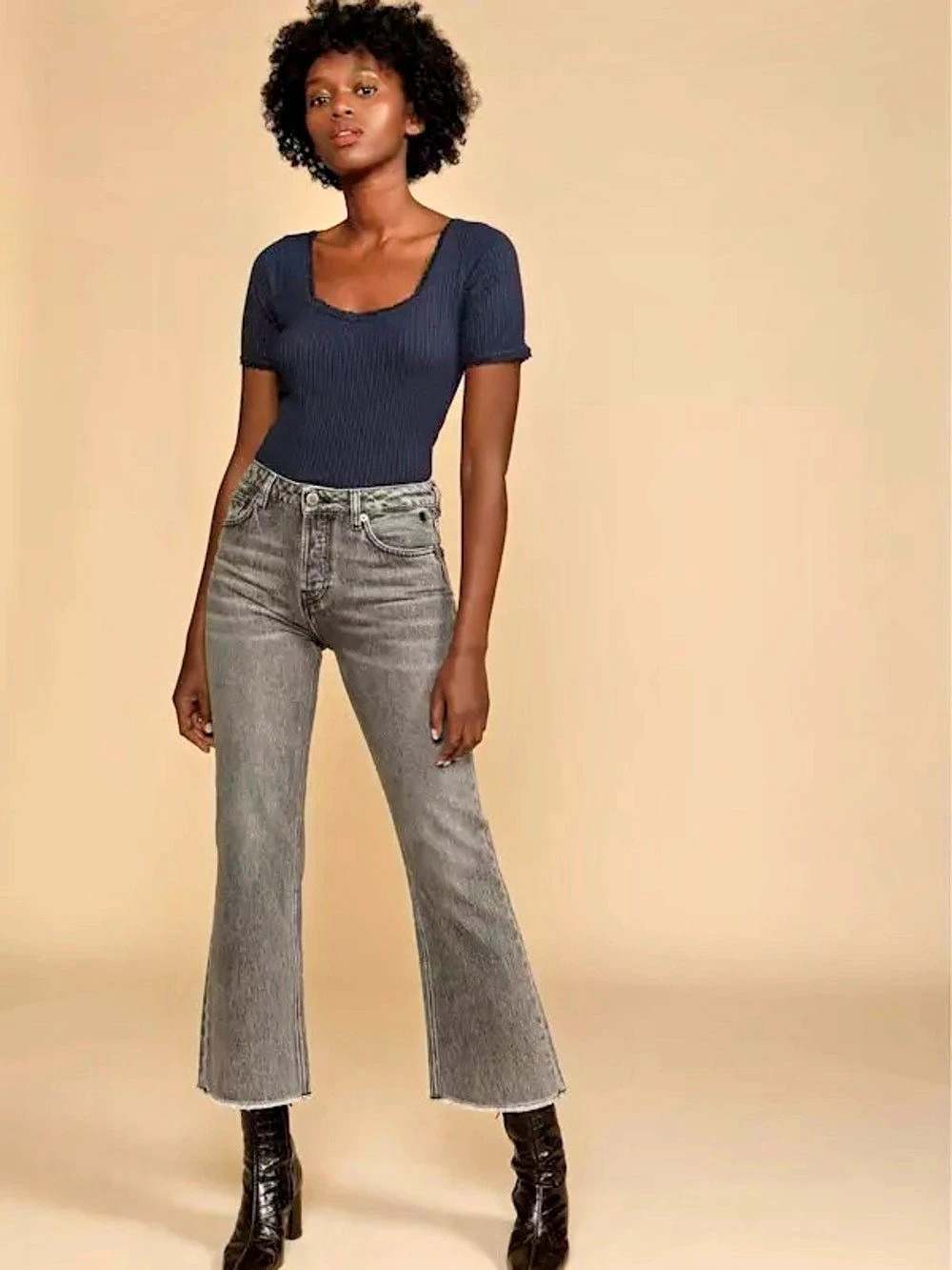 Rouje opera Jeans Wide Leg in Gray Waist 29